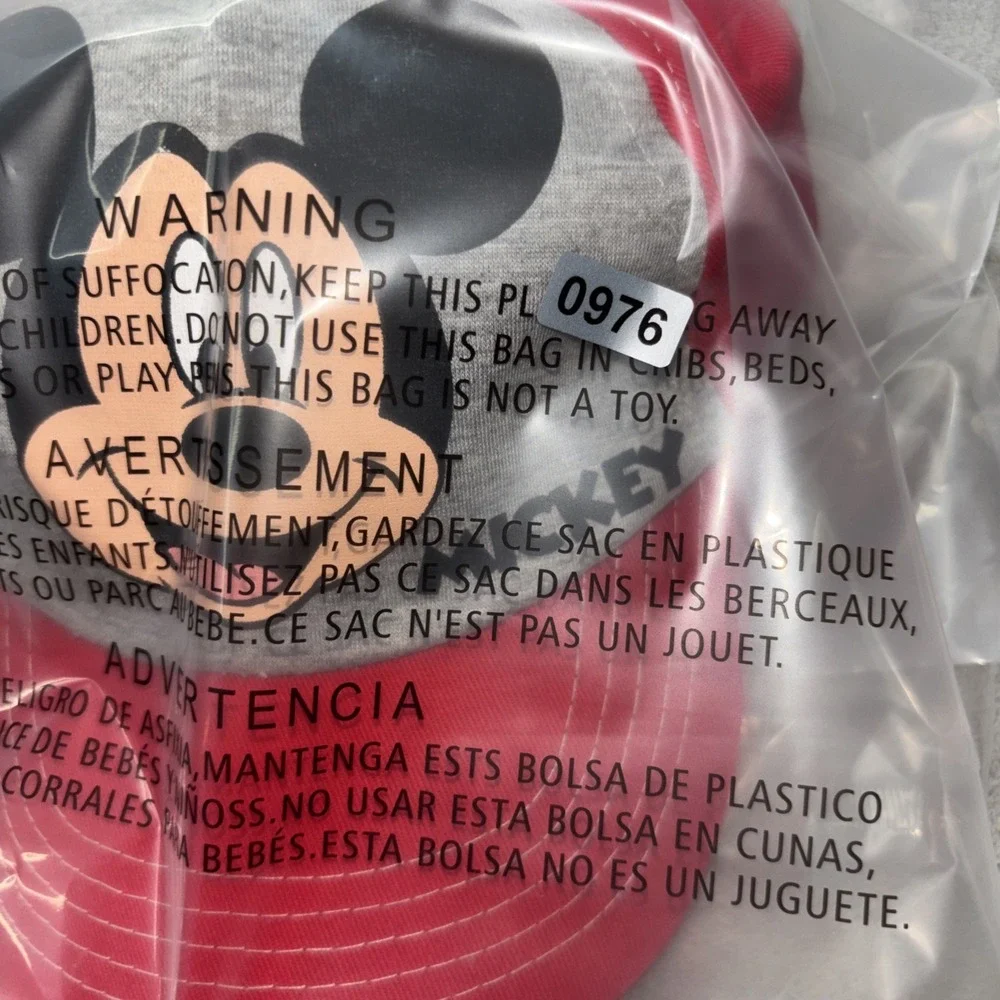 Kid's Disney Mickey Mouse Red Screen Print Tack Closure Baseball Cap